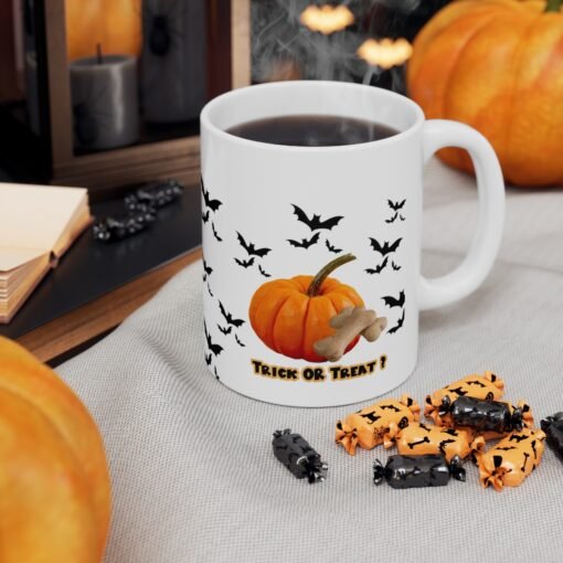 Halloween Trick or Treat Mug for Dog Lovers Ceramic 11oz