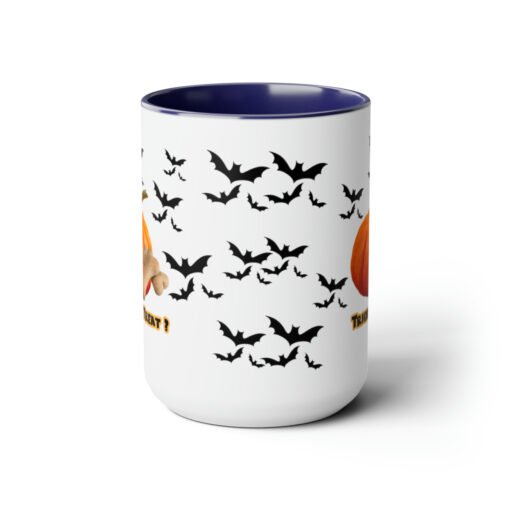 Halloween Mug Trick or Treat for Dog Lovers.  Two-Tone Coffee Mugs, 15oz - Image 17