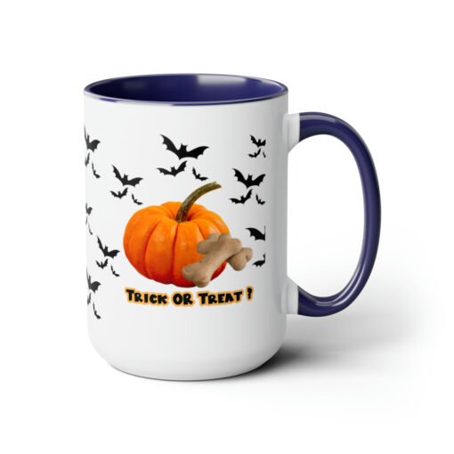 Halloween Mug Trick or Treat for Dog Lovers.  Two-Tone Coffee Mugs, 15oz - Image 18