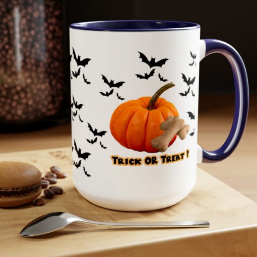 Halloween Mug Trick or Treat for Dog Lovers.  Two-Tone Coffee Mugs, 15oz - Image 19