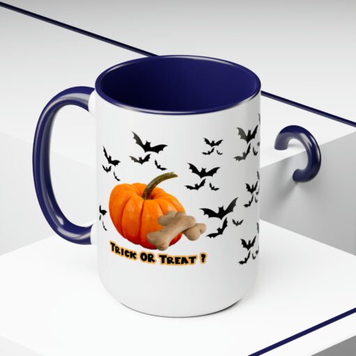 Halloween Mug Trick or Treat for Dog Lovers.  Two-Tone Coffee Mugs, 15oz - Image 20