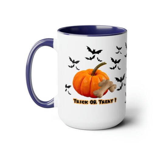 Halloween Mug Trick or Treat for Dog Lovers.  Two-Tone Coffee Mugs, 15oz - Image 16