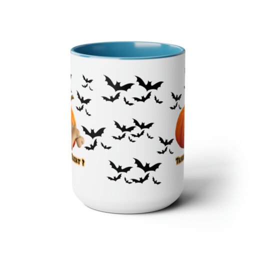 Halloween Mug Trick or Treat for Dog Lovers.  Two-Tone Coffee Mugs, 15oz - Image 12