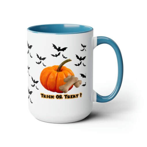 Halloween Mug Trick or Treat for Dog Lovers.  Two-Tone Coffee Mugs, 15oz - Image 13