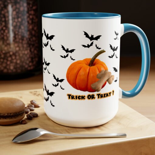 Halloween Mug Trick or Treat for Dog Lovers.  Two-Tone Coffee Mugs, 15oz - Image 14