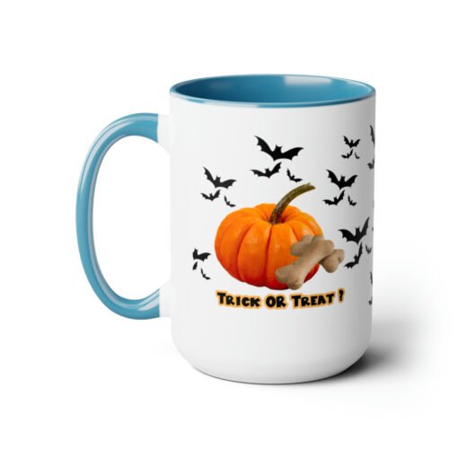 Halloween Mug Trick or Treat for Dog Lovers.  Two-Tone Coffee Mugs, 15oz - Image 11