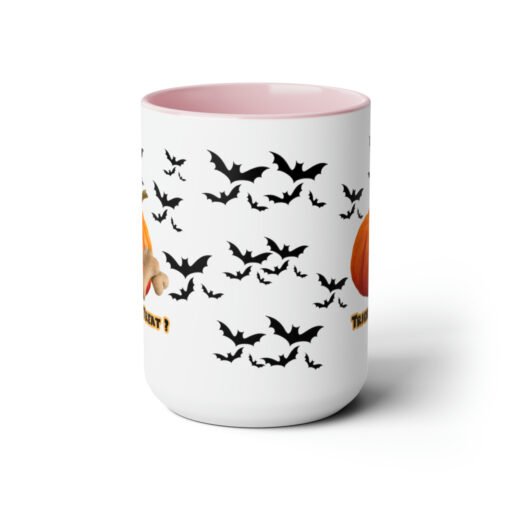 Halloween Mug Trick or Treat for Dog Lovers.  Two-Tone Coffee Mugs, 15oz - Image 22