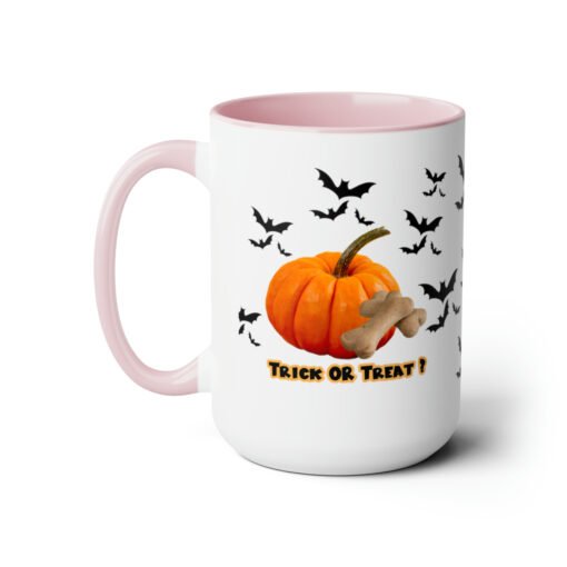 Halloween Mug Trick or Treat for Dog Lovers.  Two-Tone Coffee Mugs, 15oz - Image 21